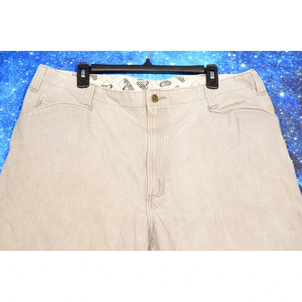 Vintage Ben Davis‎ Gorilla Cut Work Pants Mens 40 Light Gray Cotton Zip Fly